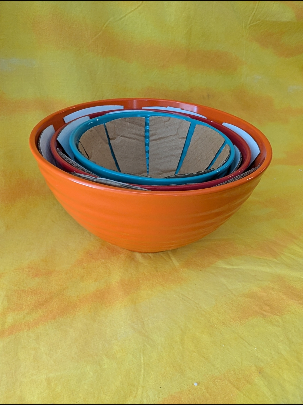 Pioneer Woman Flea Market Ribbed Ceramic Nesting Serving Bowls
